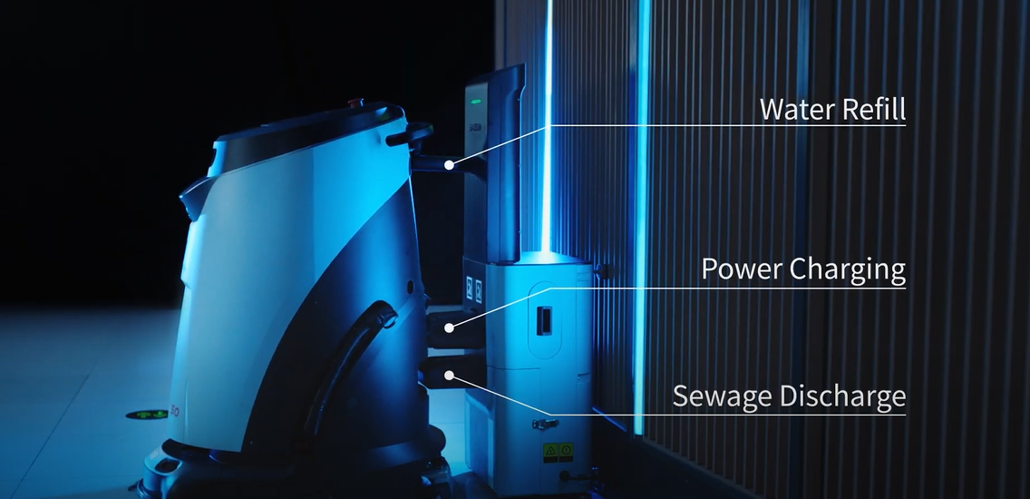 Tự động sạc điện v&agrave; nạp nước để chuẩn bị cho nhiệm vụ vệ sinh tiếp theo-1